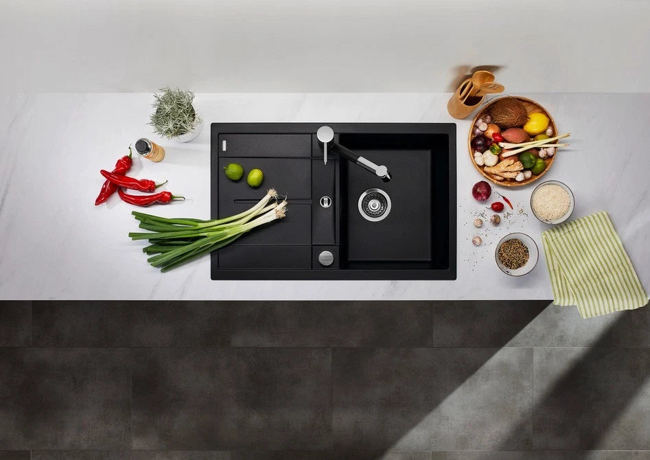 Blanco Metra 45 S - 525914 - Silgranit 1.0 Bowl Reversible Inset Sink - Black