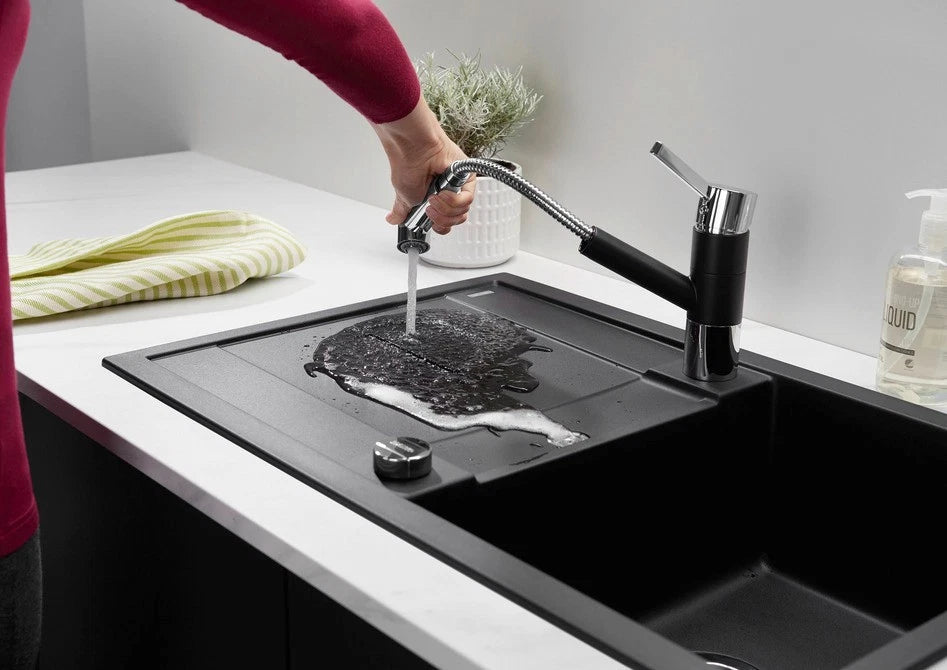 Blanco Metra 45 S - 525914 - Silgranit 1.0 Bowl Reversible Inset Sink - Black