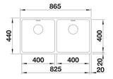 Blanco Andano 400/400-U - 522987 - Undermount Kitchen Sink - Stainless Steel