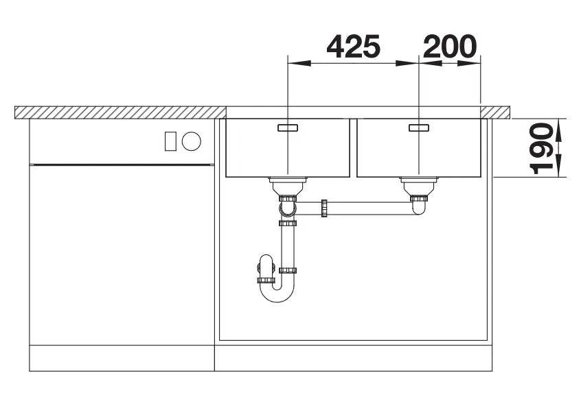 Blanco Andano 400/400-U - 522987 - Undermount Kitchen Sink - Stainless Steel