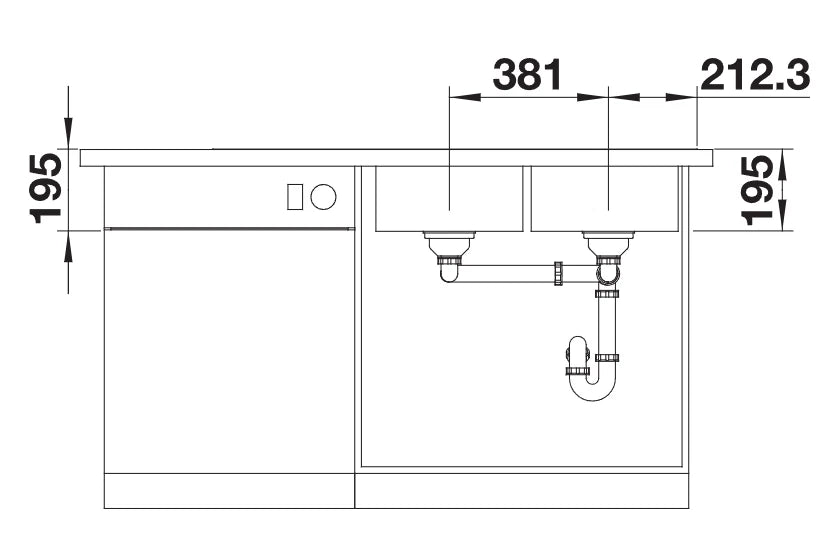 Blanco Divon II 8 S-IF RH - 521665 - Double Bowl Inset Kitchen Sink - Stainless Steel