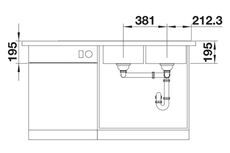 Blanco Divon II 8 S-IF RH - 521665 - Double Bowl Inset Kitchen Sink - Stainless Steel