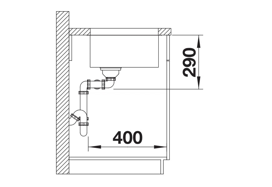 Blanco Andano 400/400-U - 522987 - Undermount Kitchen Sink - Stainless Steel