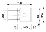 Blanco Metra 45 S - 525914 - Silgranit 1.0 Bowl Reversible Inset Sink - Black
