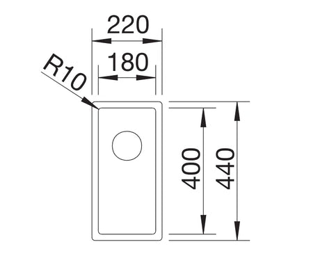 Blanco Claron 180-U - 521565 - Undermount Kitchen Sink - Stainless Steel