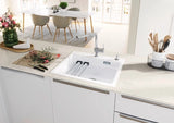 Blanco Etagon 6 Ceramic - 525156 - Crystal White Gloss PuraPlus Inset 1.0 Bowl Sink