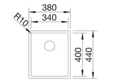 Blanco Claron 340-U - 521571 - Undermount Kitchen Sink - Stainless Steel
