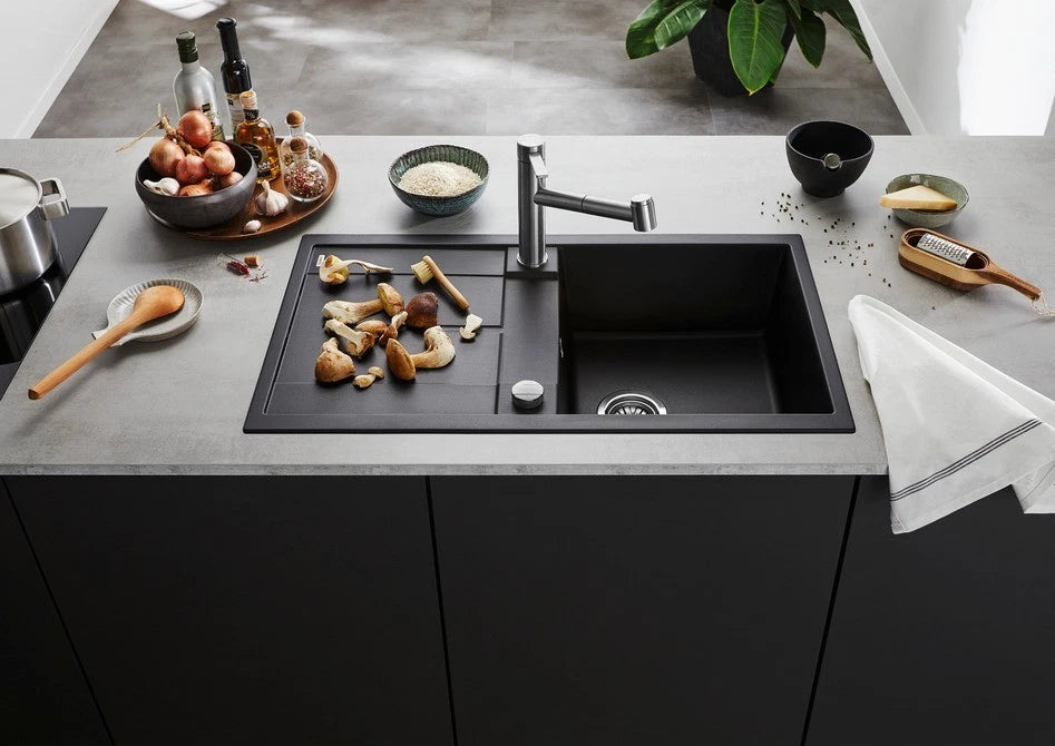 Blanco Metra 5 S - 525918 - Silgranit Reversible 1.0 Bowl Inset Sink - Black