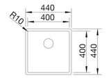 Blanco Claron 400-U - 521573 - Undermount Kitchen Sink - Stainless Steel