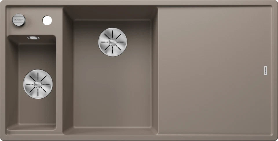 Blanco Axia III 6 S Left Hand - 524660 - Silgranit 1.5 Bowl Inset Sink - Tartufo